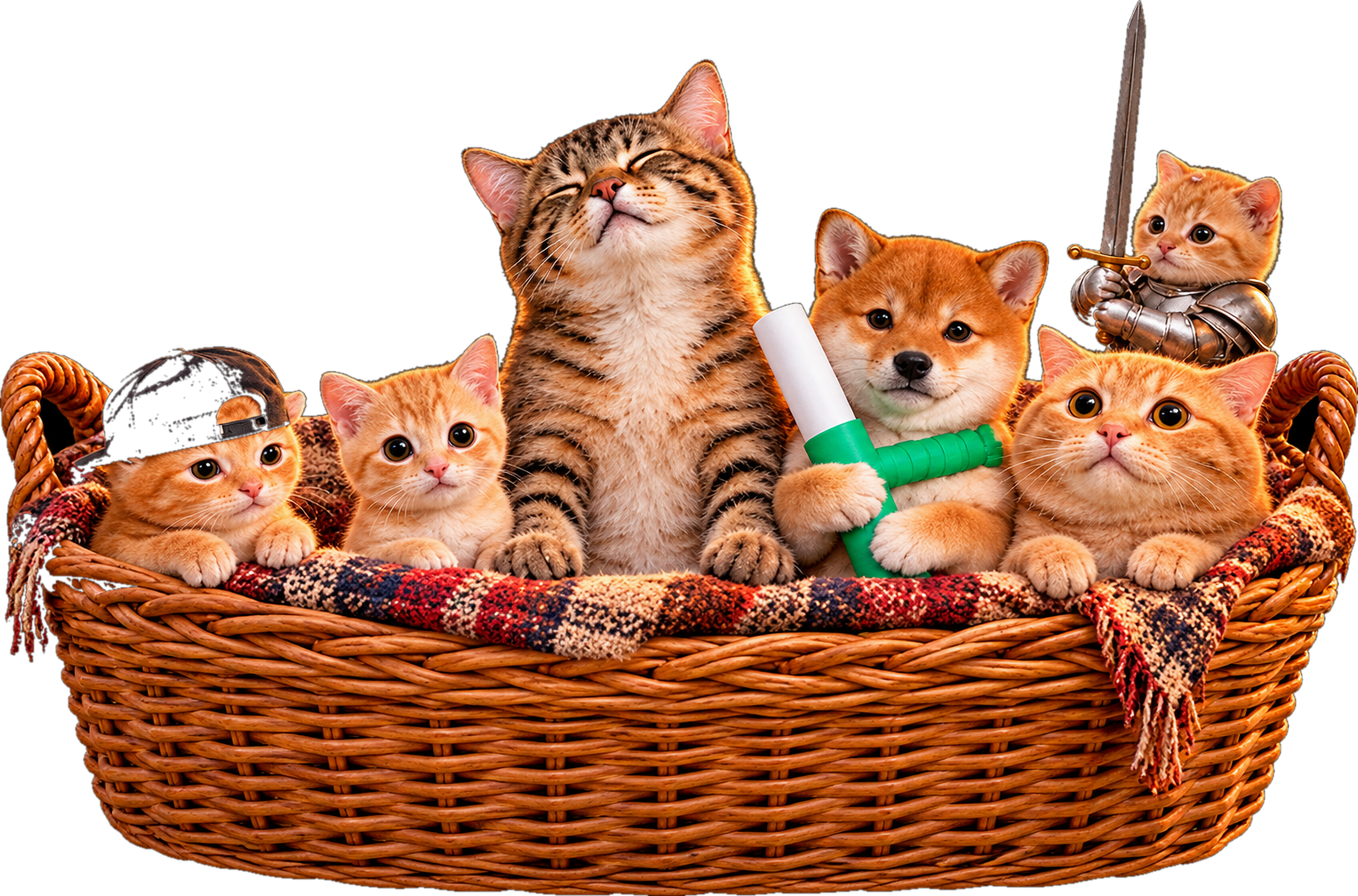 The CAT7 animals in a basket